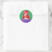 Chique groen en classy vrouw ronde sticker (Tas)