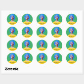 Chique groen en classy vrouw ronde sticker (Vel)