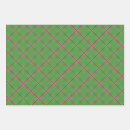 Chique groen en roze geometrische moderne Design Inpakpapier Vel (Voorkant 2)