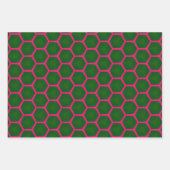 Chique groen en roze geometrische moderne Design Inpakpapier Vel (Voorkant)