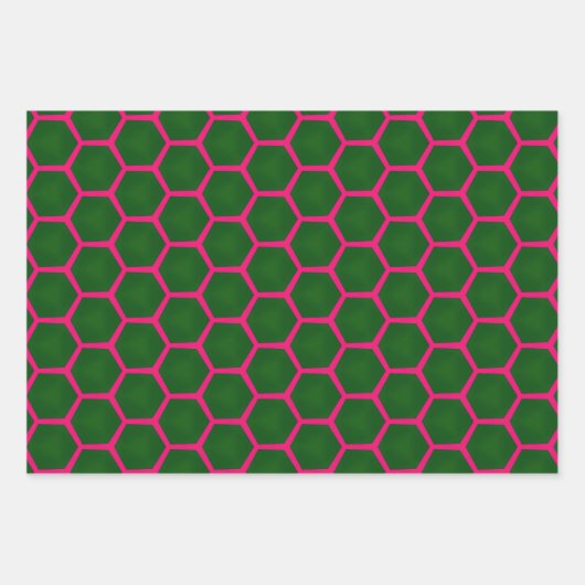 Chique groen en roze geometrische moderne Design Inpakpapier Vel (Voorkant)