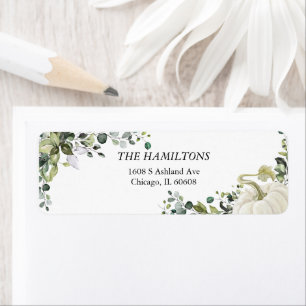Chique groen Eucalyptus Pompoen Thanksgiving Etiket