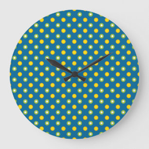 Chique Groen Gele Polka Dots Ronde Wandklok