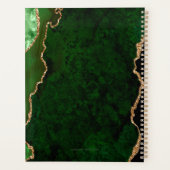 Chique Groen Goud Glitter Agate Custom Monogram 20 Planner (Achterkant)