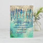 Chique groen goud glitter druppels kerst nieuwjaar (Staand voorkant)