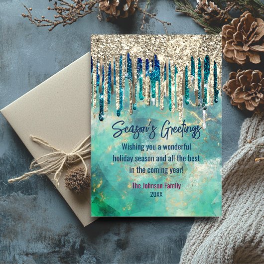 Chique groen goud glitter druppels kerst nieuwjaar