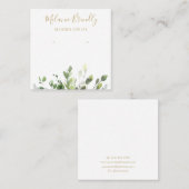 Chique groen goud wit sieraden oorbel display vierkante visitekaartje (Voorkant / Achterkant)