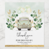 Chique groen gouden drive door Vrijgezellenfeest g Wijn Etiket (Enkel label)