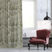 Chique  Groen Grijs Toile de Jouy Gedrukt