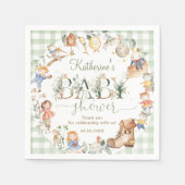 Chique groen kinderkamer rijm neutraal Baby shower Servet (Voorkant)