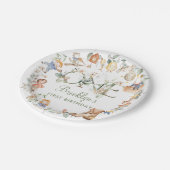 Chique groen kwekerij rijm 1e verjaardag neutraal papieren bordje (Gekanteld)