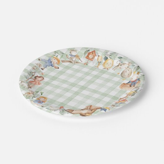 Chique groen kwekerij rijm groen Geslacht neutraal Papieren Bordje (Gekanteld)