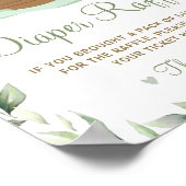 Chique groen Noah's Ark Baby shower Luier Raffle Poster (Hoek)