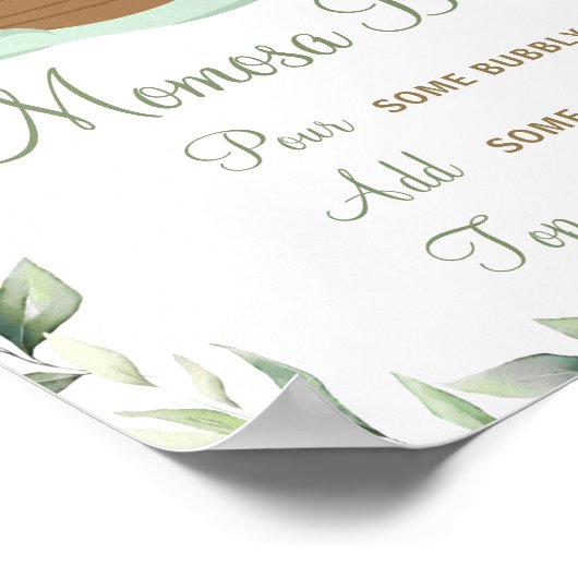 Chique groen Noah's Ark Baby shower Momosa Bar Poster (Hoek)