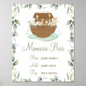 Chique groen Noah's Ark Baby shower Momosa Bar Poster (Voorkant)
