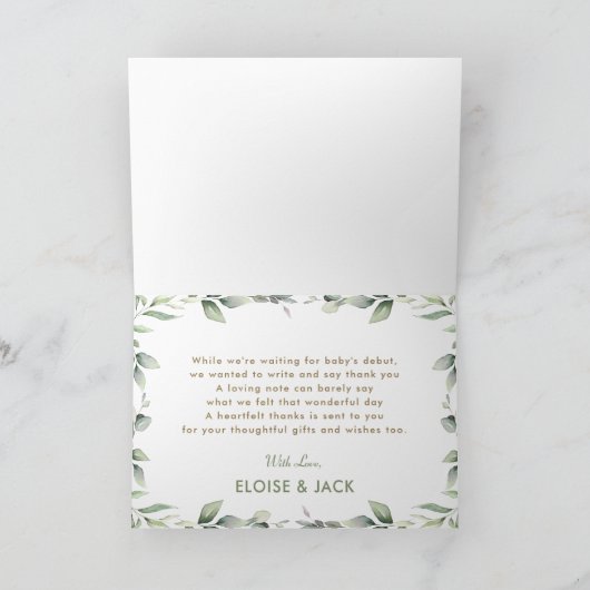 Chique groen Oerwoud Dieren Baby shower Verjaardag Bedankkaart (Binnen)