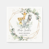 Chique groen Oerwoud Dieren Baby shower Verjaardag Servet (Voorkant)
