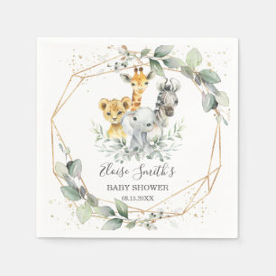 Chique groen Oerwoud Dieren Baby shower Verjaardag Servet