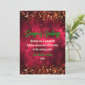 Chique groen rood marmer kunst Kerstmis nieuwjaar (Staand voorkant)