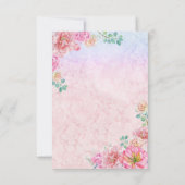 Chique Groen & Roze Waterverf Bloemen QR Code RSVP Kaartje (Achterkant)