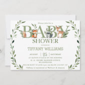 Chique groen rustieke bosdieren Baby shower Kaart (Voorkant)