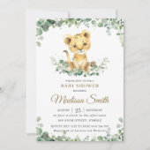 Chique groen Schattige leeuw cub boy Baby shower Kaart (Voorkant)