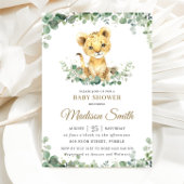 Chique groen Schattige leeuw cub boy Baby shower Kaart