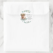 Chique groen Schattigee Highland Koe Dank u voor u Ronde Sticker (Tas)