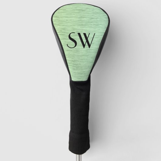 Chique groen statisch textuur monogram golfheadcover (Voorkant)