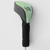 Chique groen statisch textuur monogram golfheadcover (Schuin)