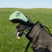 Chique groen statisch textuur monogram golfheadcover (Insitu)