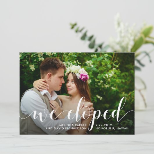 Chique groen | We zijn weggelopen foto-aankondigin Aankondiging (Staand voorkant)