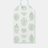 Chique Groen Wit Bloemen Genderneutraal Baby showe Cadeaulabel (Achterkant)