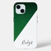 Chique groen & wit geometrisch modern Case-Mate iPhone case (Achterkant)