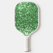 Chique Groen Wit Glitterij Sparkles Modern Monogra Pickleball Paddle (Voorkant)