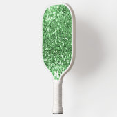 Chique Groen Wit Glitterij Sparkles Modern Monogra Pickleball Paddle (Links)