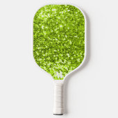 Chique Groen Wit Glitterij Sparkles Modern Monogra Pickleball Paddle (Achterkant)