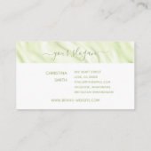 Chique groen wit kalligrafie naam handtekening haa visitekaartje (Achterkant)