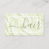 Chique groen wit kalligrafie naam handtekening haa visitekaartje (Voorkant)