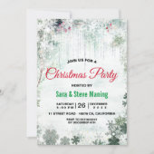 Chique groen wit woudland winter kerstfeest kaart (Voorkant)