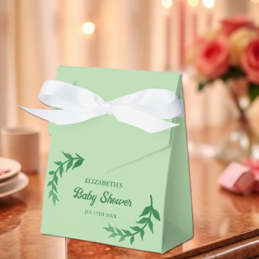 Chique Groene Baby Shower Bedankdoosjes
