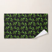 Chique groene bladeren op zwart bad handdoek (Handdoek)