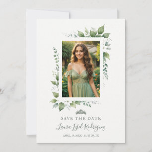 Chique groene bladertijgerkrans Quince TMF26 Save The Date
