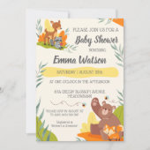 Chique groene bosdieren baby shower bos kaart (Voorkant)