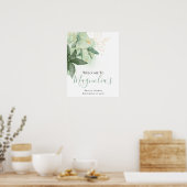 Chique Groene Bruidsbruiloft Welkomstbord Poster (Keuken)
