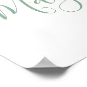 Chique Groene Bruidsbruiloft Welkomstbord Poster (Hoek)
