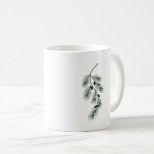 Chique groene dennen tak koffiemok