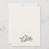 Chique groene dennenberg schets koppels douche kaart (Achterkant)