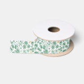 Chique groene ditsy bloemen satijnen lint (Spoel)