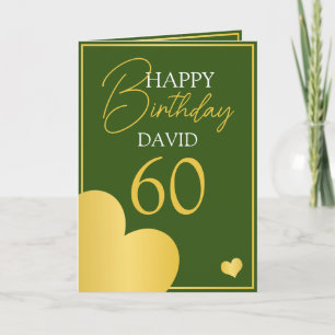 Chique Groene en Gouden Echtgenoot 60e Verjaardag Kaart